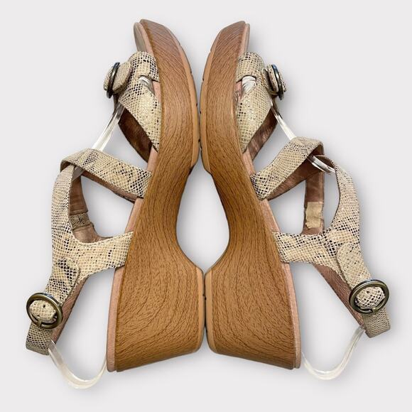 DANSKO JULIE Ladies Taupe Snakeskin Sandals Size EU 41  (#1464 ) US 10.5-11 - Picture 4 of 8